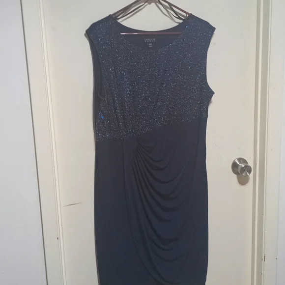 Navy Sequin Cocktail Dress by EnFocus. Size 18W - Picture 1 of 5